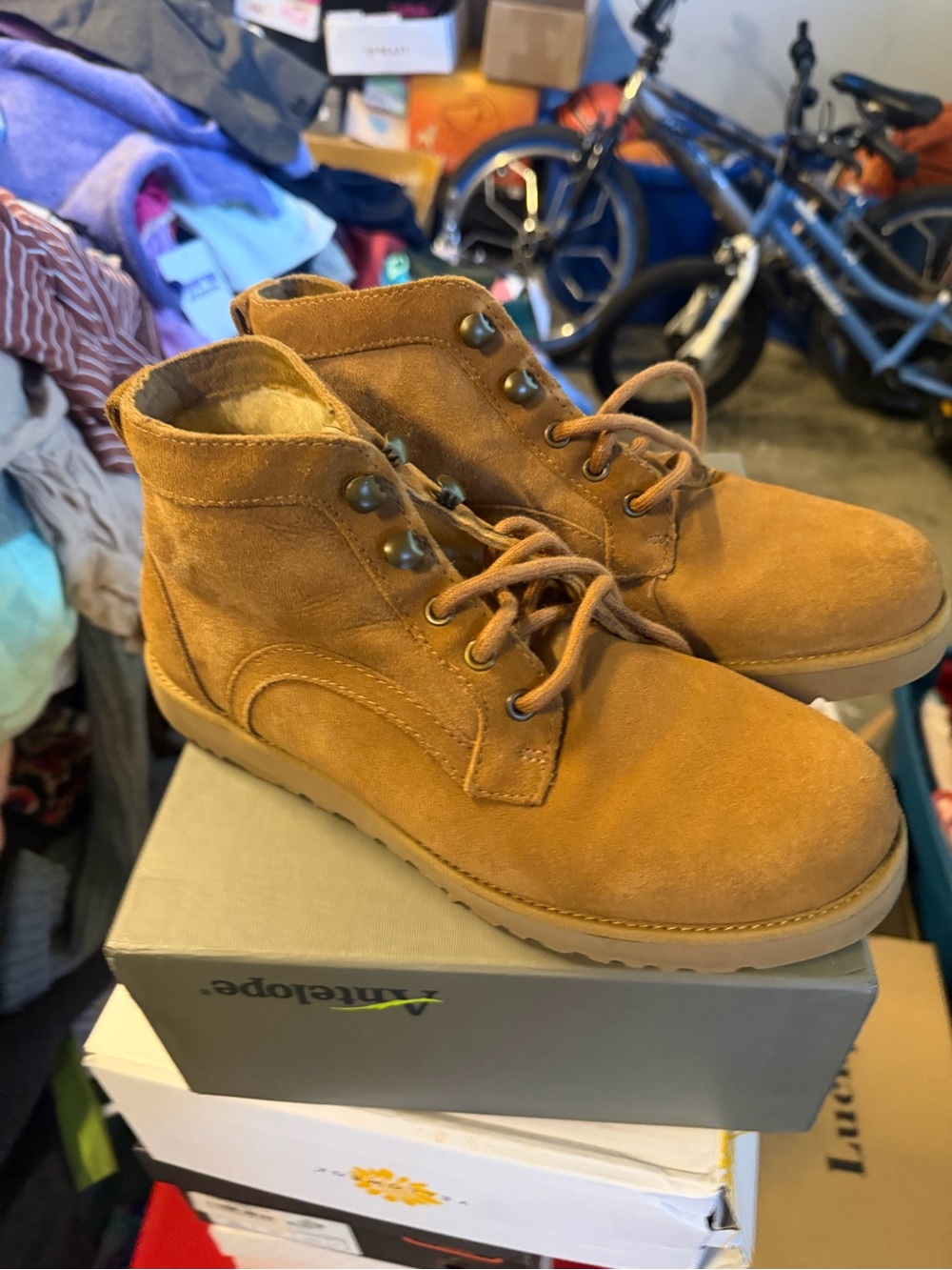 UGG women’s Lace-Up Ankle Boots in Chestnut